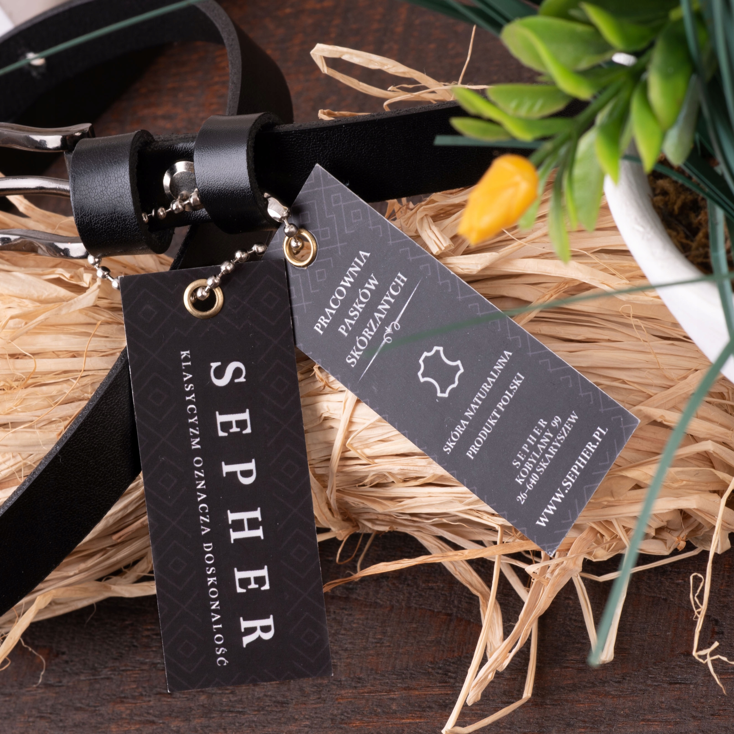 Pasek skórzany BUTELKOWY wąski ZŁOTA KLAMRA cienki Rodzaj klamry klasyczna