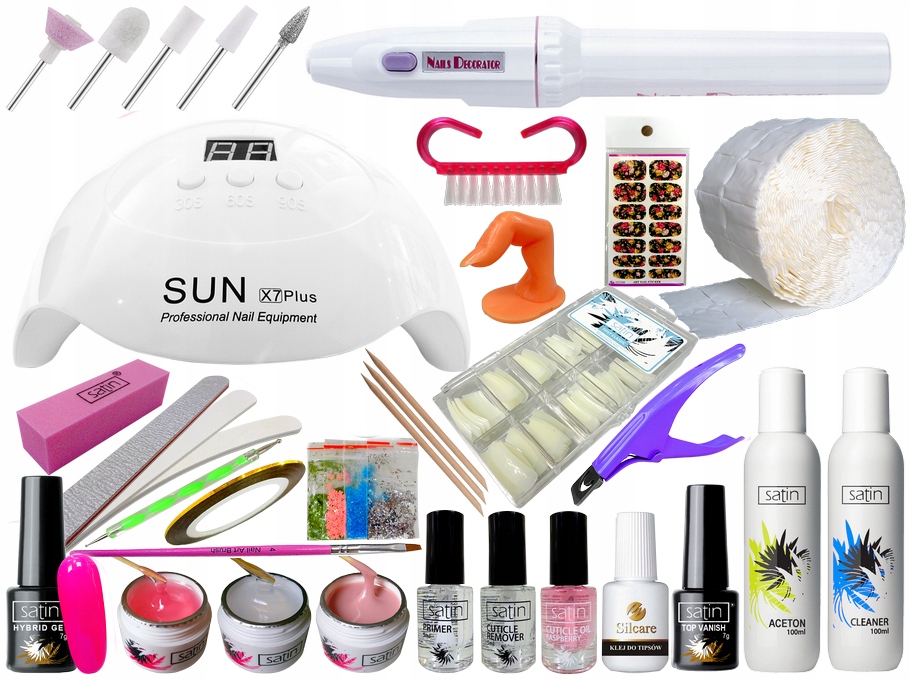 Startovací Sada Pro Prodlužování Nehtů S Lampou A Frézkou
