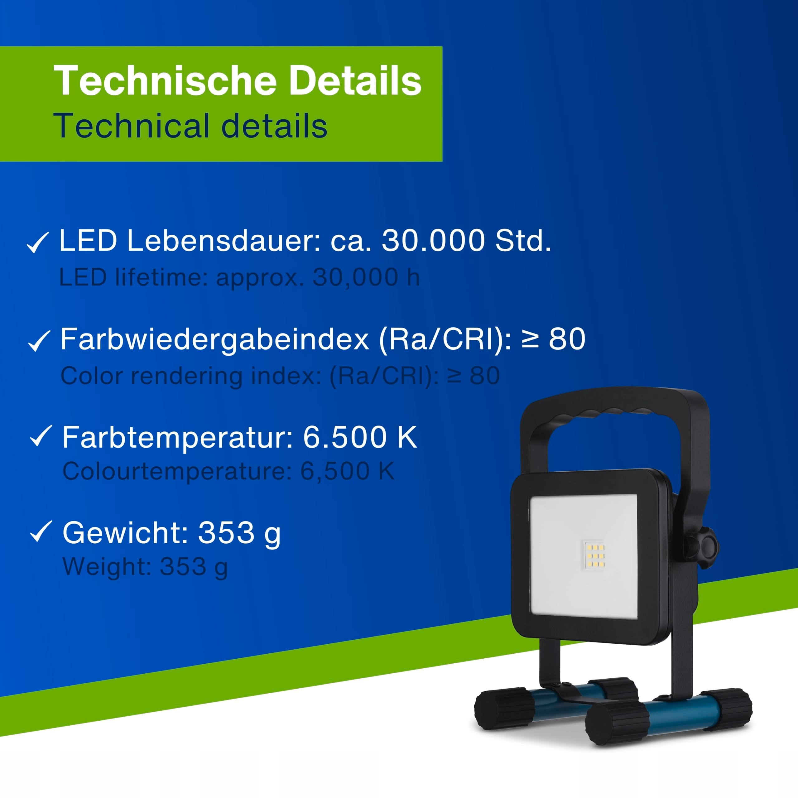 REV Lampa LED 5W 700lm IP54 Do Wnętrz i Na Zewnątrz Z Akumulatorem — miniatura 4