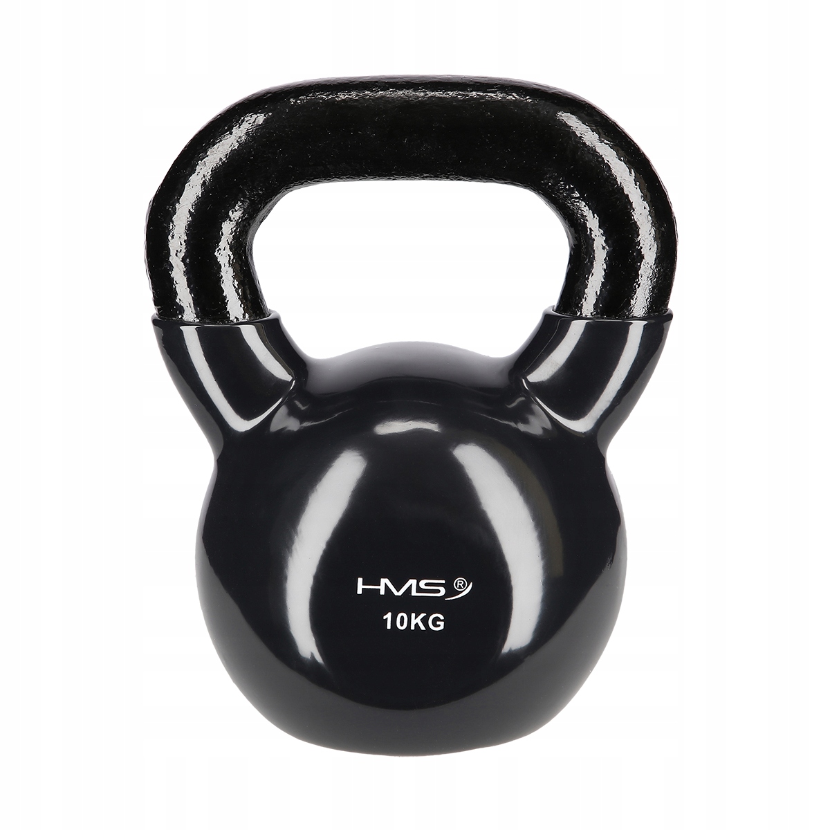 Kettlebell Żeliwny 10kg Winyl Hms KNV10 Ciężarek do Ćwiczeń Czarny Fitness