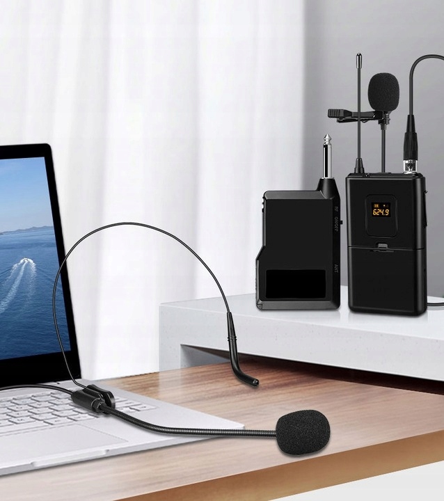 Zestaw mikrofon bezprzewodowy UHF nagłowny mikrofon MOZOS MIC-UHF-SET Typ mikrofonu nagłowne