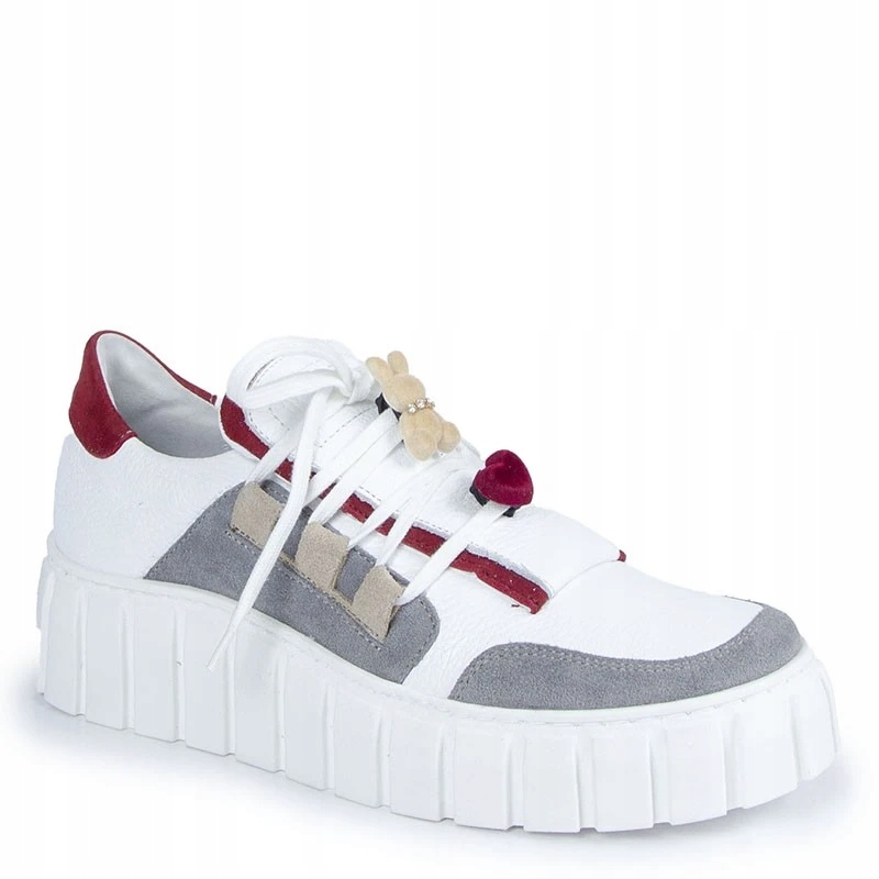 LaRoni 3463 Bílé Kožené Tenisky Na Silné Podrážce 40