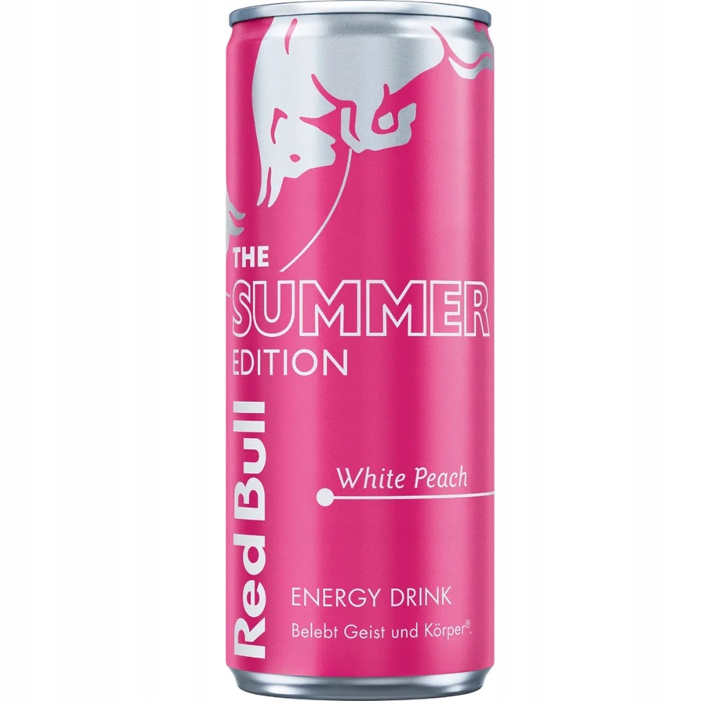 Red Bull White Peach 250 ml napój energetyczny brzoskwinia z Niemiec 10 szt