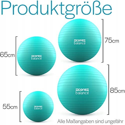 CORE BALANCE Antywstrząsowa Piłka Gimnastyczna Fitness Yoga Ciąża z Pompką — miniatura 6