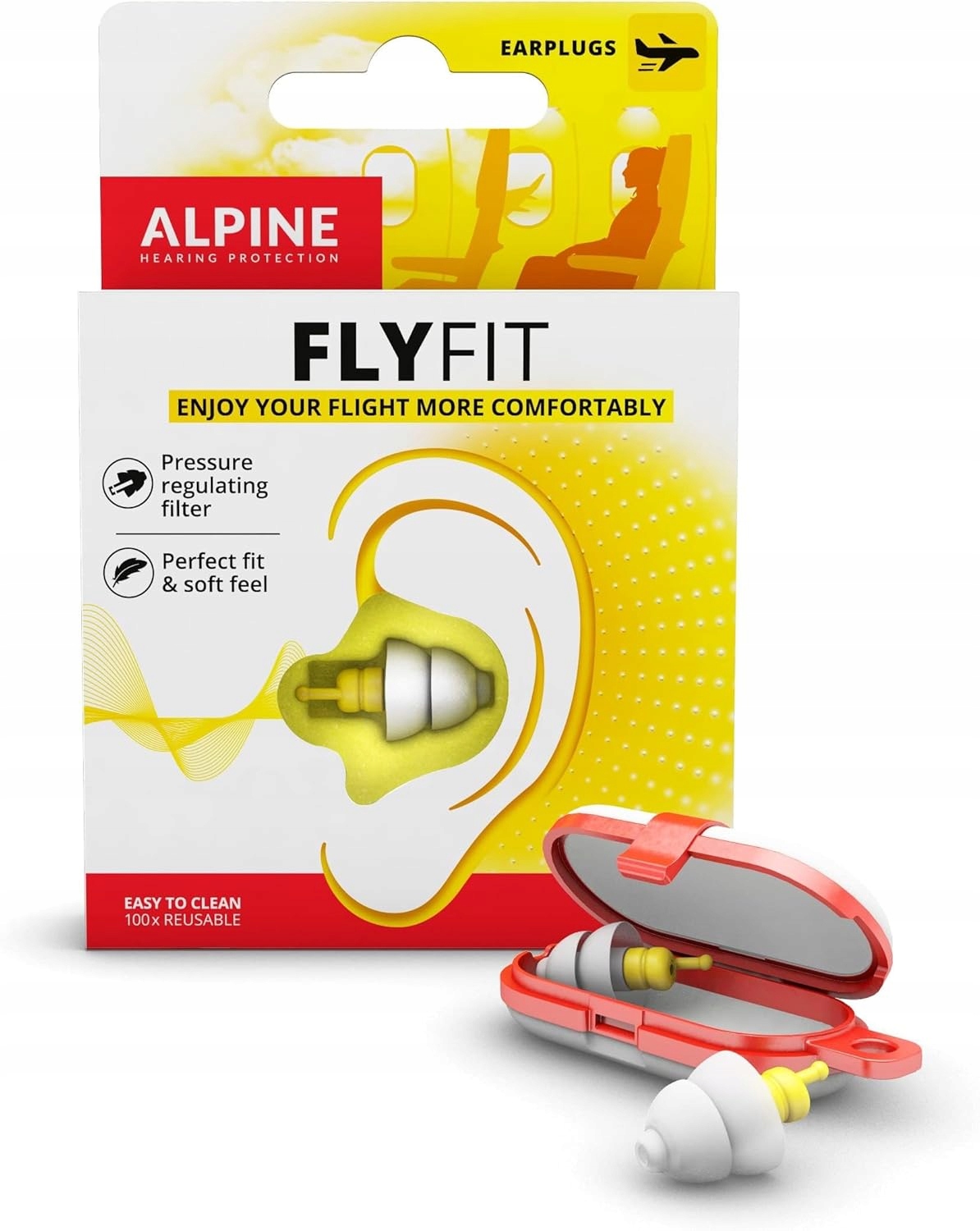 Zátky Do Uší Flyfit Do Letadla Opakovaně Použitelné, Snížení Tlaku