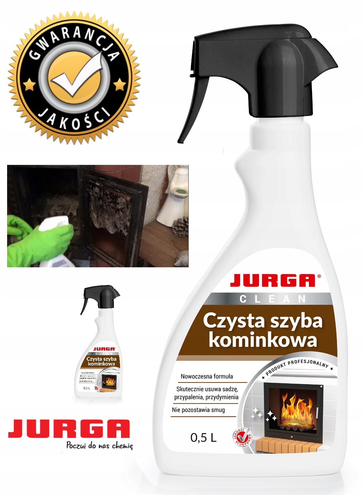 

Preparat do czyszczenia Szyby Kominka Jurga Mocny!