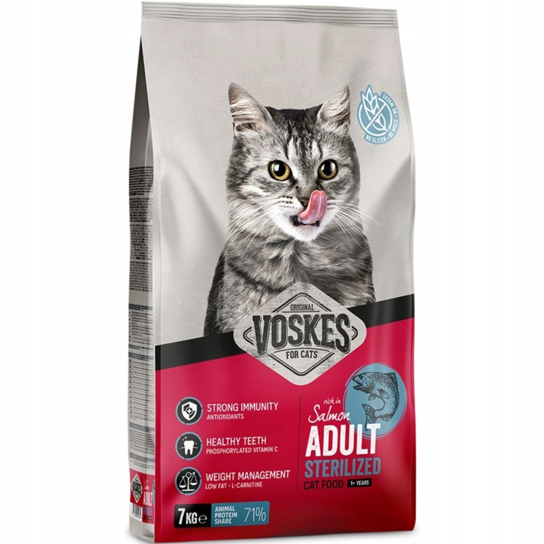 Levně Voskes Adlut Sterilized Salmon 7 kg – krmivo pro sterilizované kočky