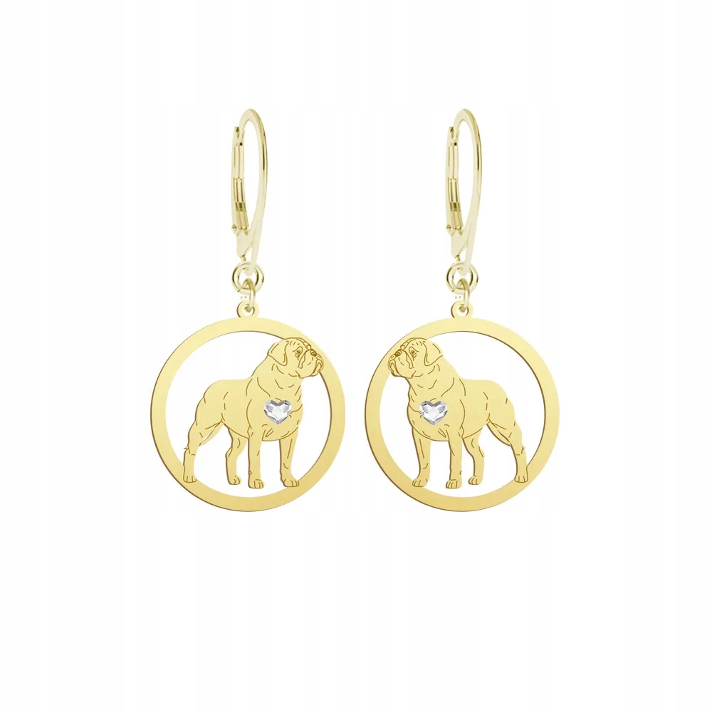 Náušnice Zlaté s pejskem Bullmastiff 925 Šperky Dárek Gravírování Bonus