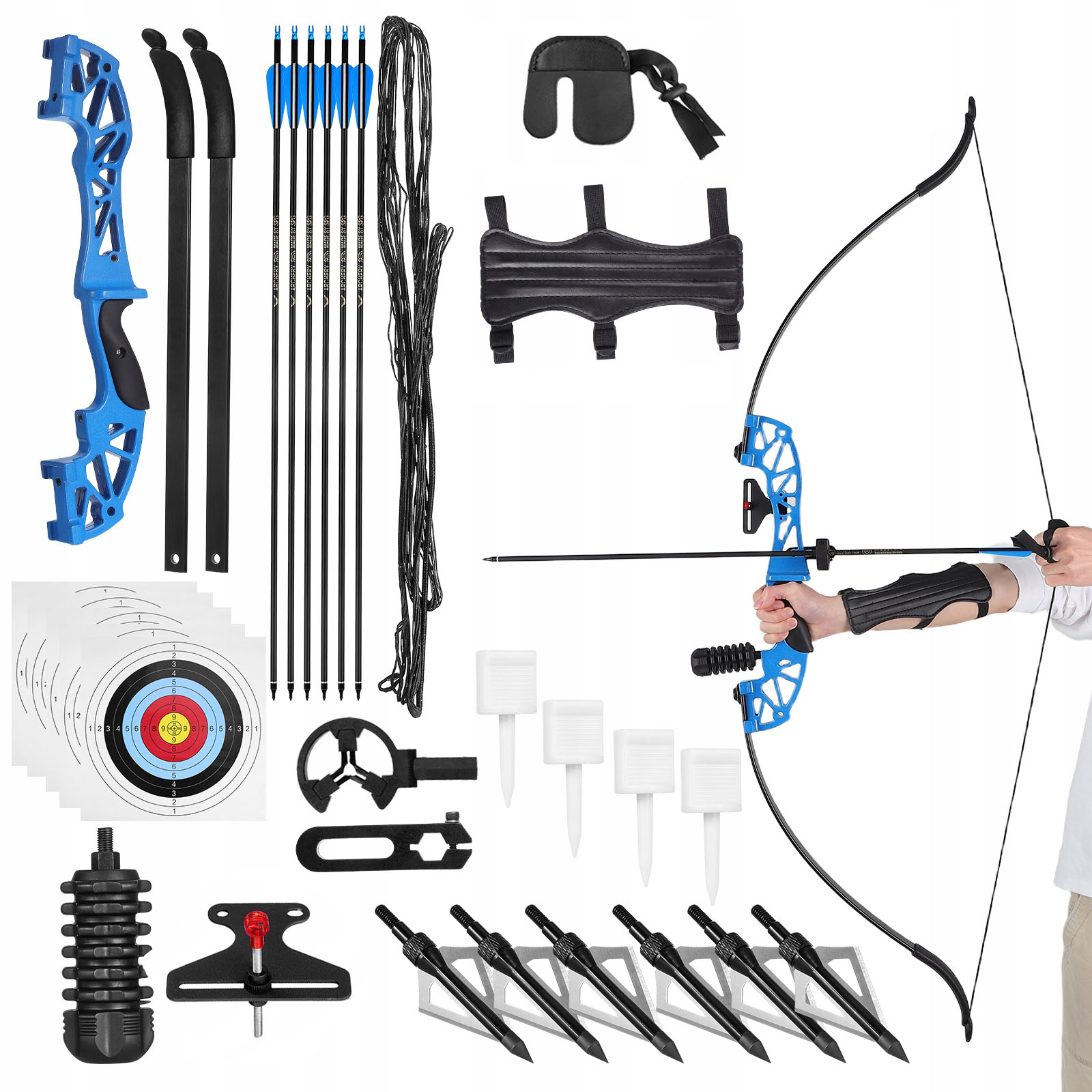 Kladkový Luk S Držákem Šípu, Chráničem Předloktí A Miřidly 40 Lbs