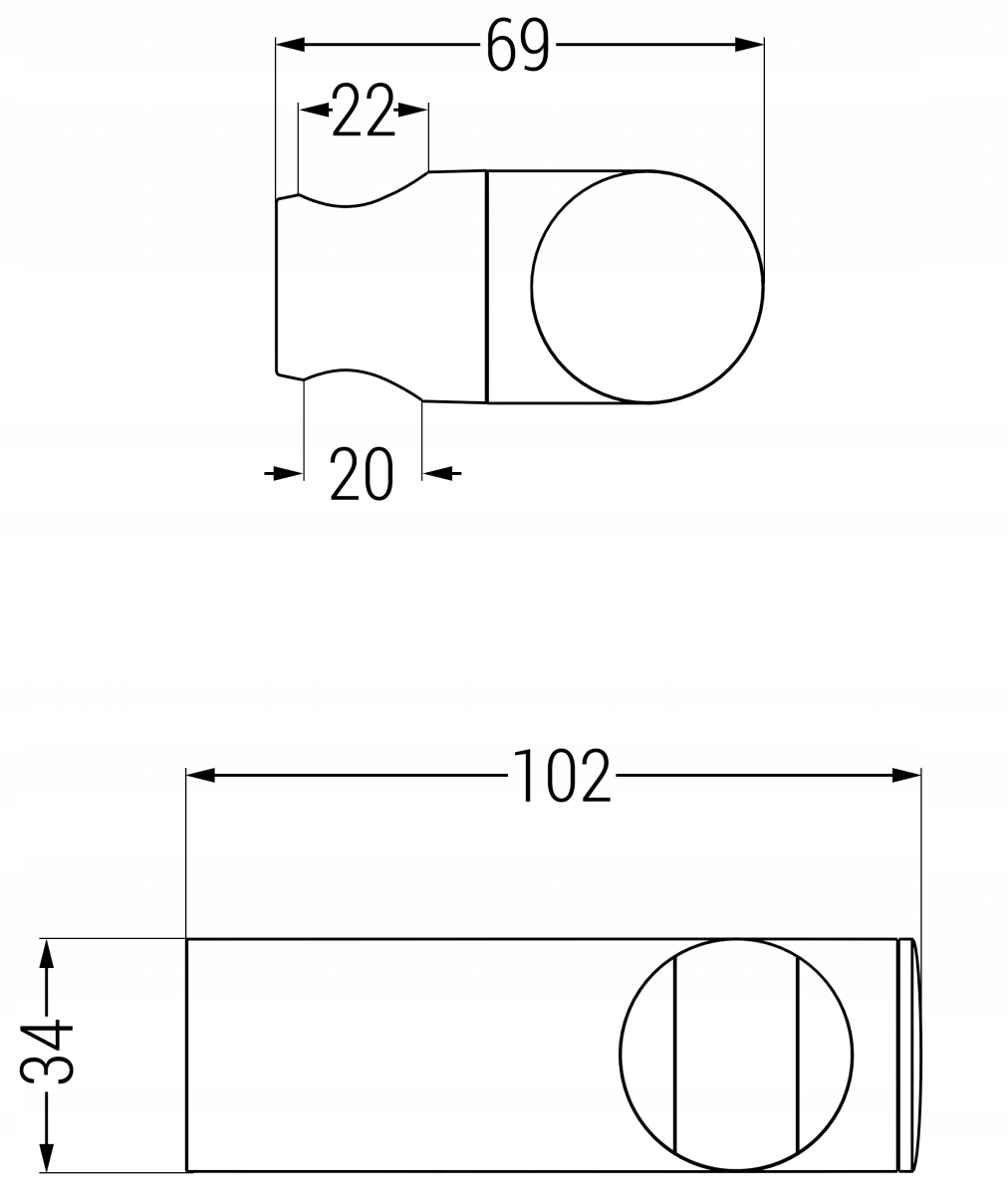 MEXEN UCHWYT PRYSZNICOWY NA SŁUCHAWKĘ CHROM Typ natynkowy