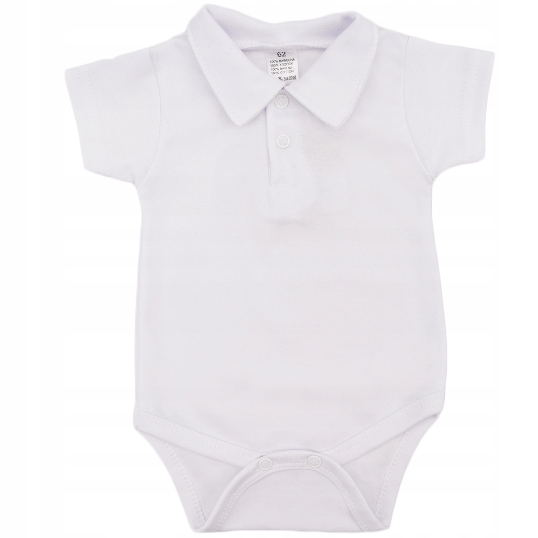 

Białe Body Polo r.74 z kołnierzykiem Chrzest