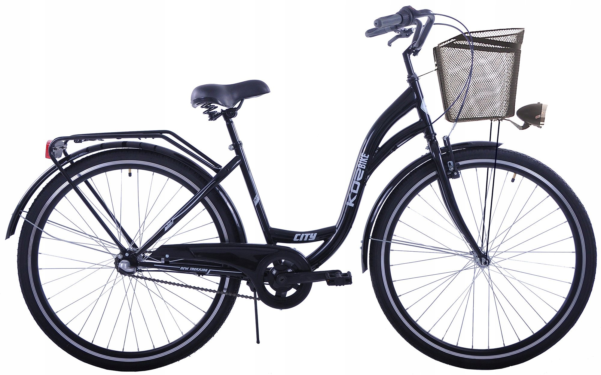 Uniwersalny rower miejski 28 Kozbike 3 biegi czarny