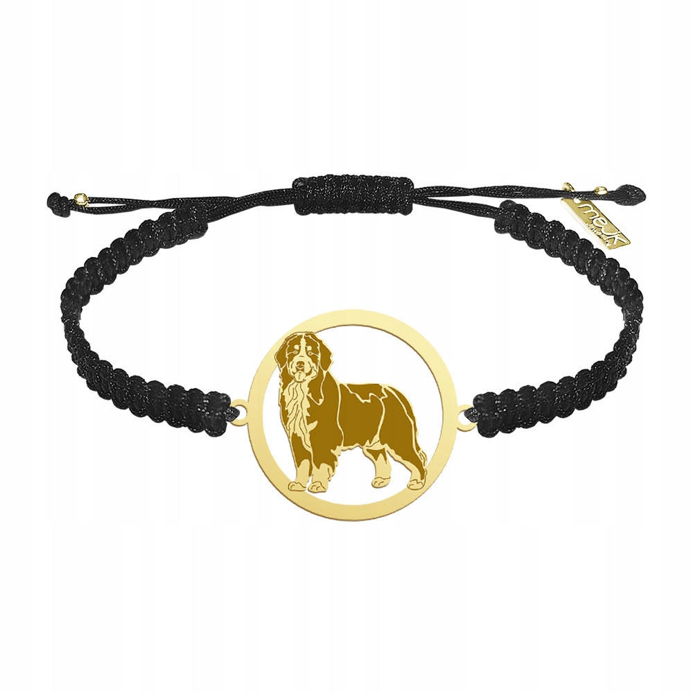 Zlatý náramek Bernský salašnický pes 925 Makramé Dárek Gravírování