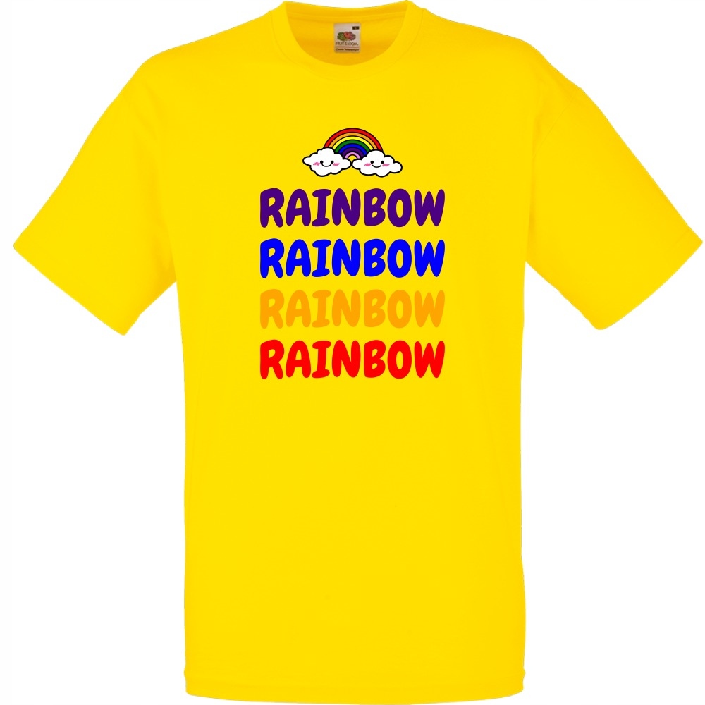 

Koszulka rainbow tęcza chmurki S żółta jaskrawa