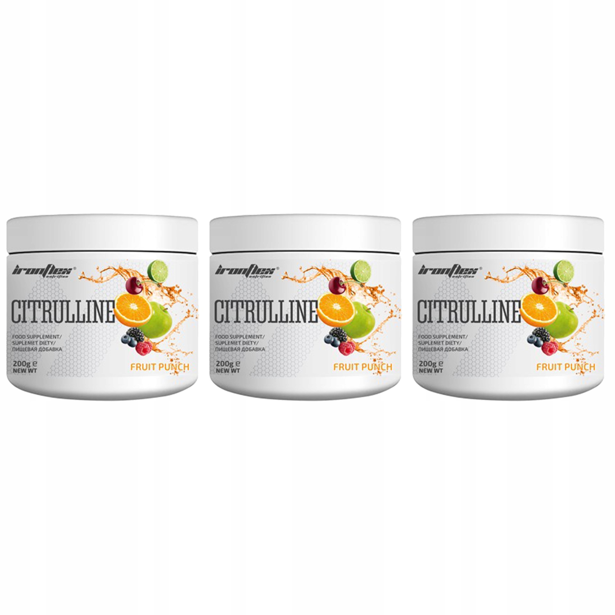 3x Ironflex Citrulline 200g Jablečná Citrulinová Pumpa