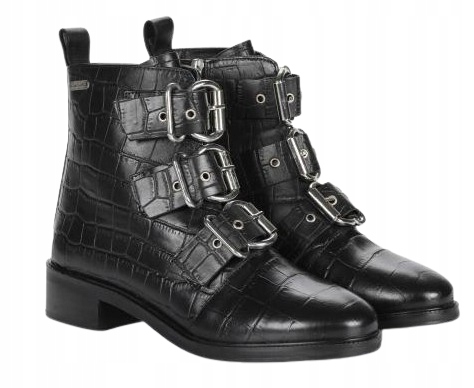 Pepe Jeans Bowie Top Dámské Černé Kožené Boty 39 Awf