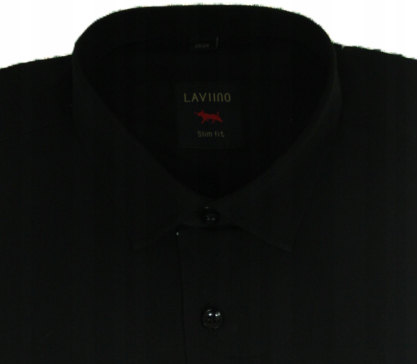 CZARNA KOSZULA MĘSKA DŁUGI RĘKAW REGULAR KLASYCZNA ELEGANCKA L E12 Marka Laviino