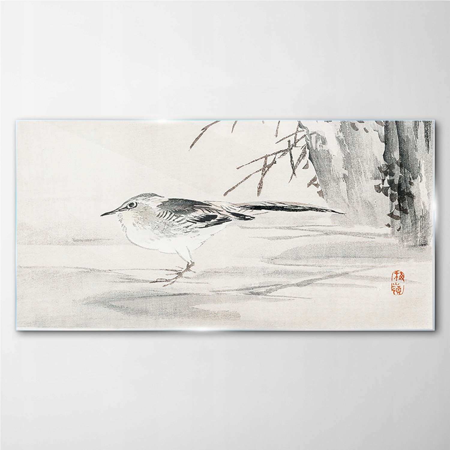 

Szklany obraz Drzewo zwierzę ptak wróbel 100x50 cm