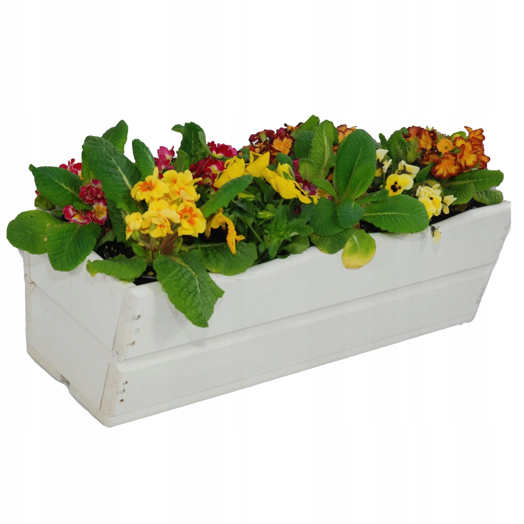 SKRZYNKA BALKONOWA OGRODOWA DREWNIANA 54 CM BIAŁA