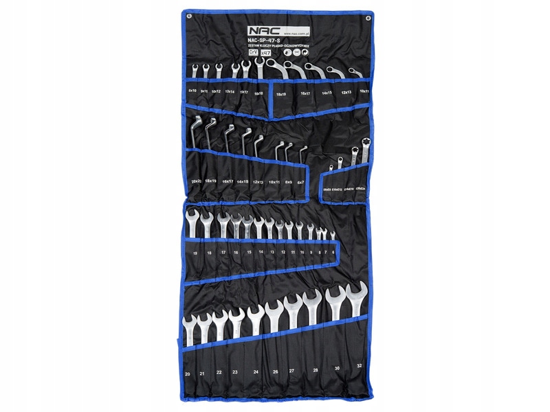 Zestaw kluczy płasko-oczkowych NAC SP-47-S