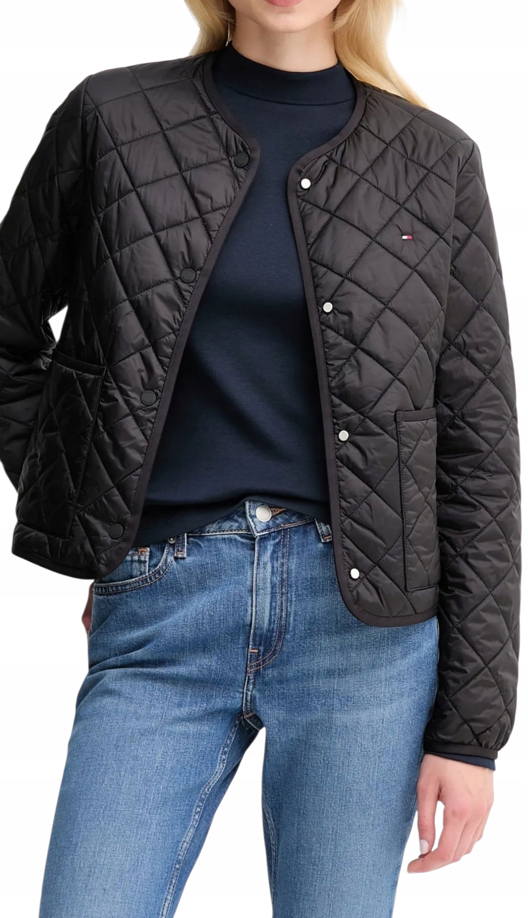Tommy Hilfiger WW0WW47290 Bds černá prošívaná přechodová bunda velikost L