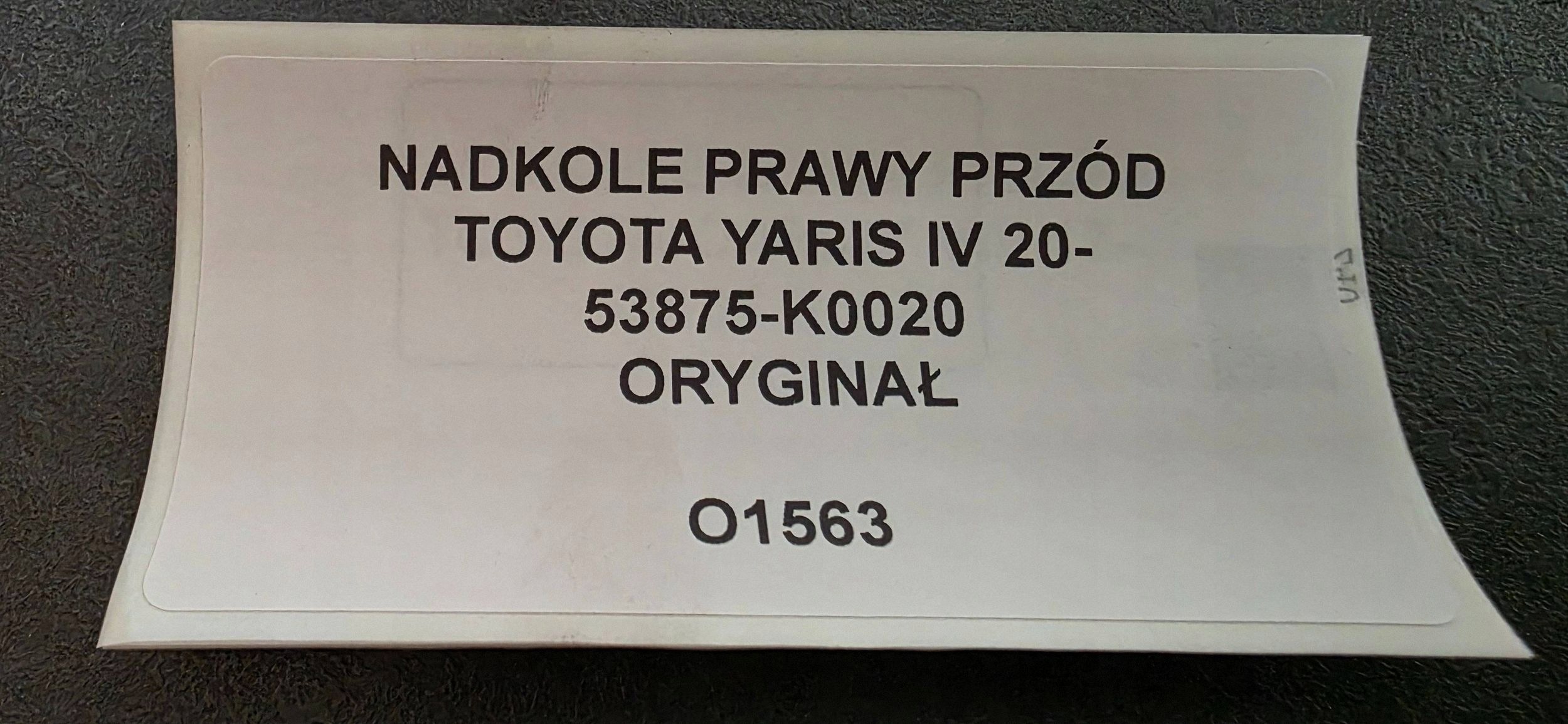 mudguard right front TOYOTA YARIS IV 20- original 53875-K0020