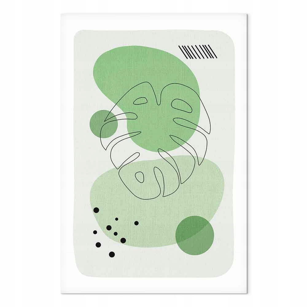 Obraz na plátně canvas Grafika Zeleň Kresba List Monstera 40x60 cm
