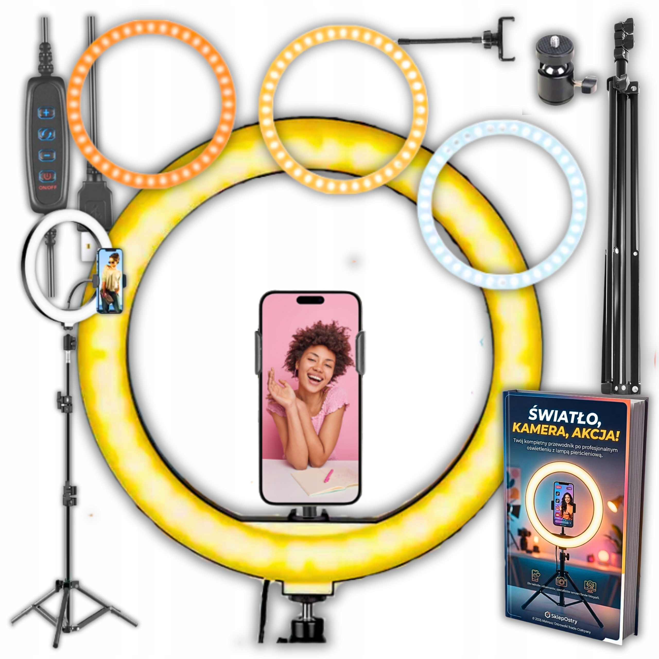 Lampa pierścieniowa Alogy LED + 2 inne produkty