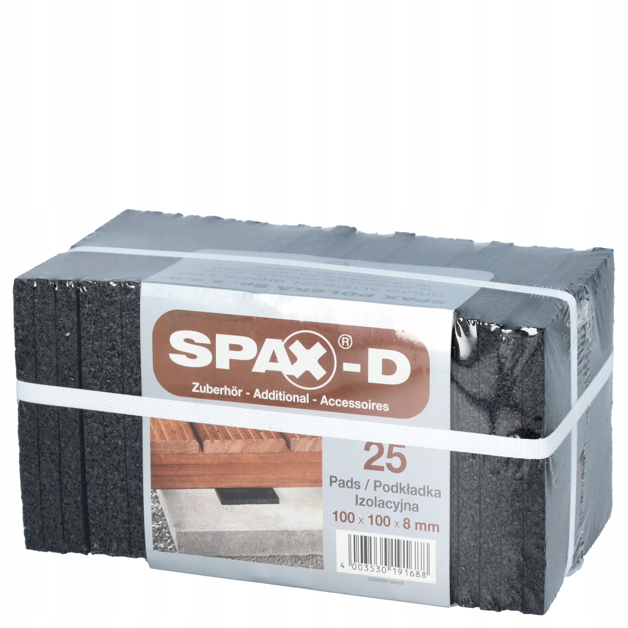 

Podkładki tarasowe pod legar Spax 8 mm 25 sztuk