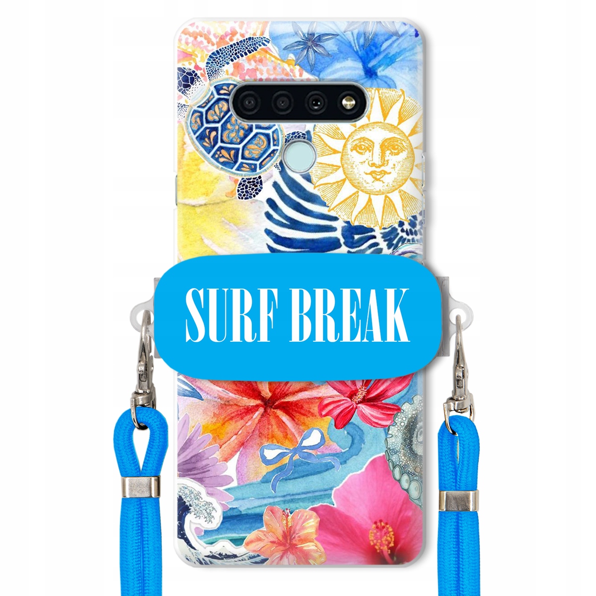 Puzdro pre Lg K71 Vodítko Crossbody Blue Držiak Surf Break Pancierové na dovolenku