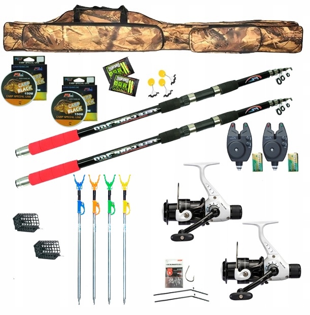 Kaprový set 2x kaprový prut teleskop 2x naviják Jaxon taška Z53