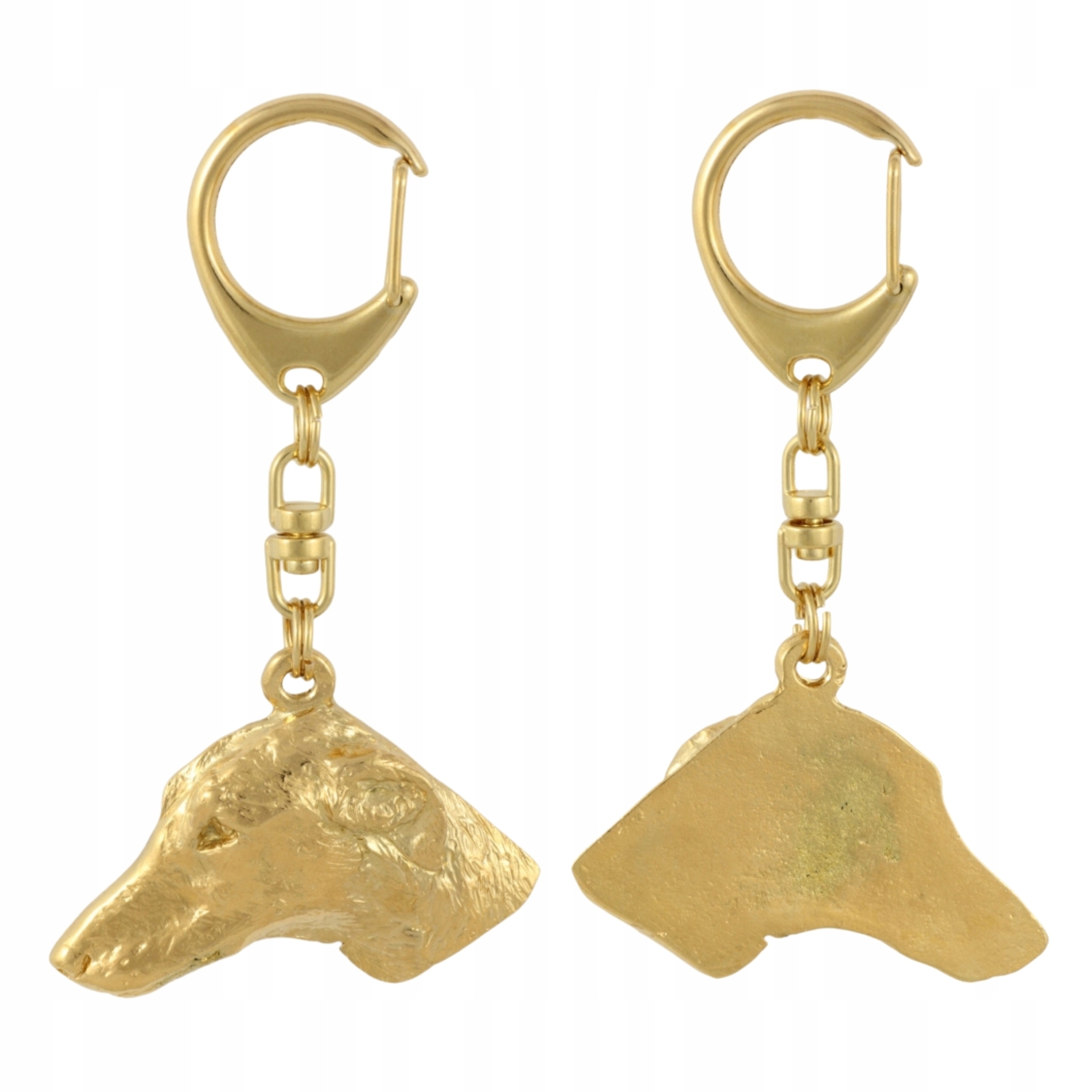 Africký chrt Azawakh – pozlacený přívěsek na klíče na klíče se psem v krabičce