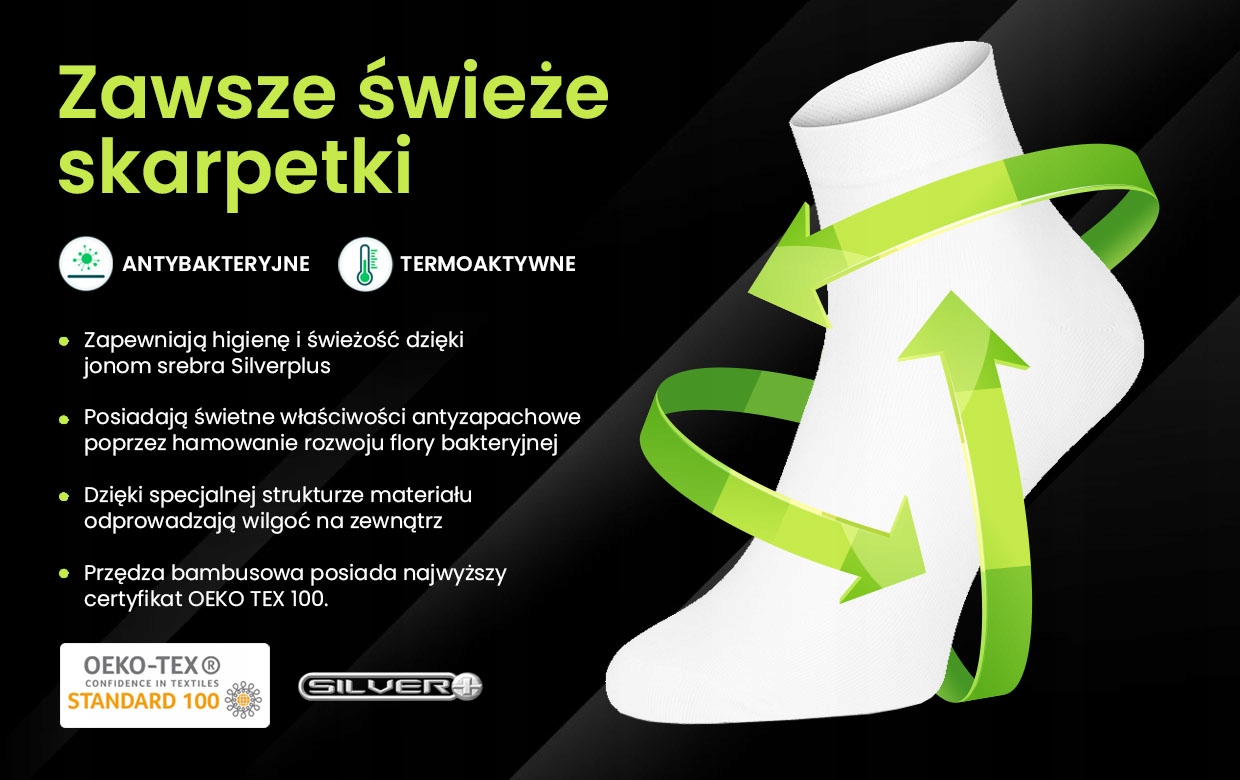10x KRÓTKIE SKARPETKI STOPKI MĘSKIE BAMBUSOWE +AG Model 1559