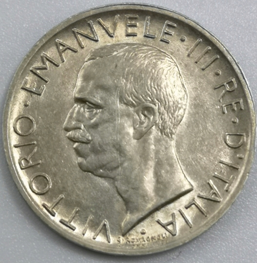 5 Lirów 1930 Rzadsza stan! Włochy moneta od Rajmonet U124Emanuel