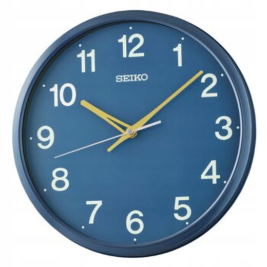 Čitateľné Klasické Modré Okrúhle Japonské Hodiny Seiko QHA019E 30,5 cm
