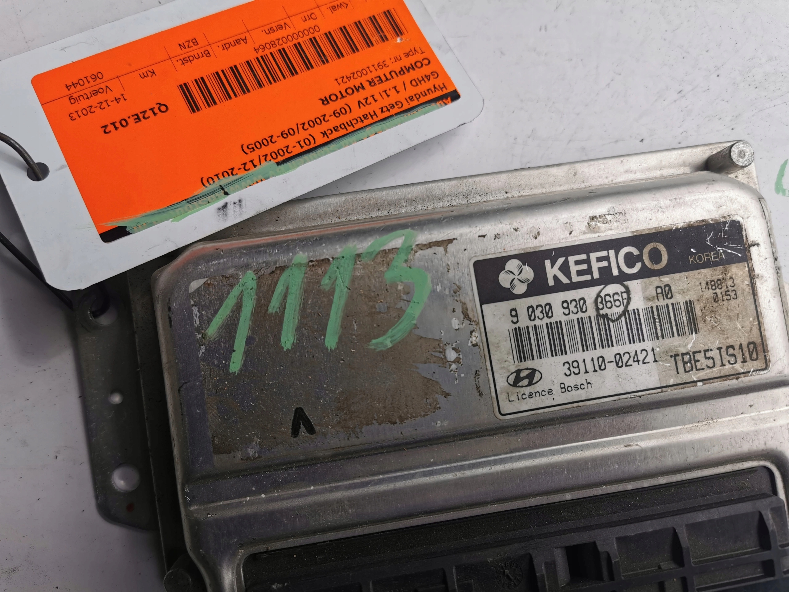HYUNDAI GETZ 1.1B 39110-02421 9030930366F Computer