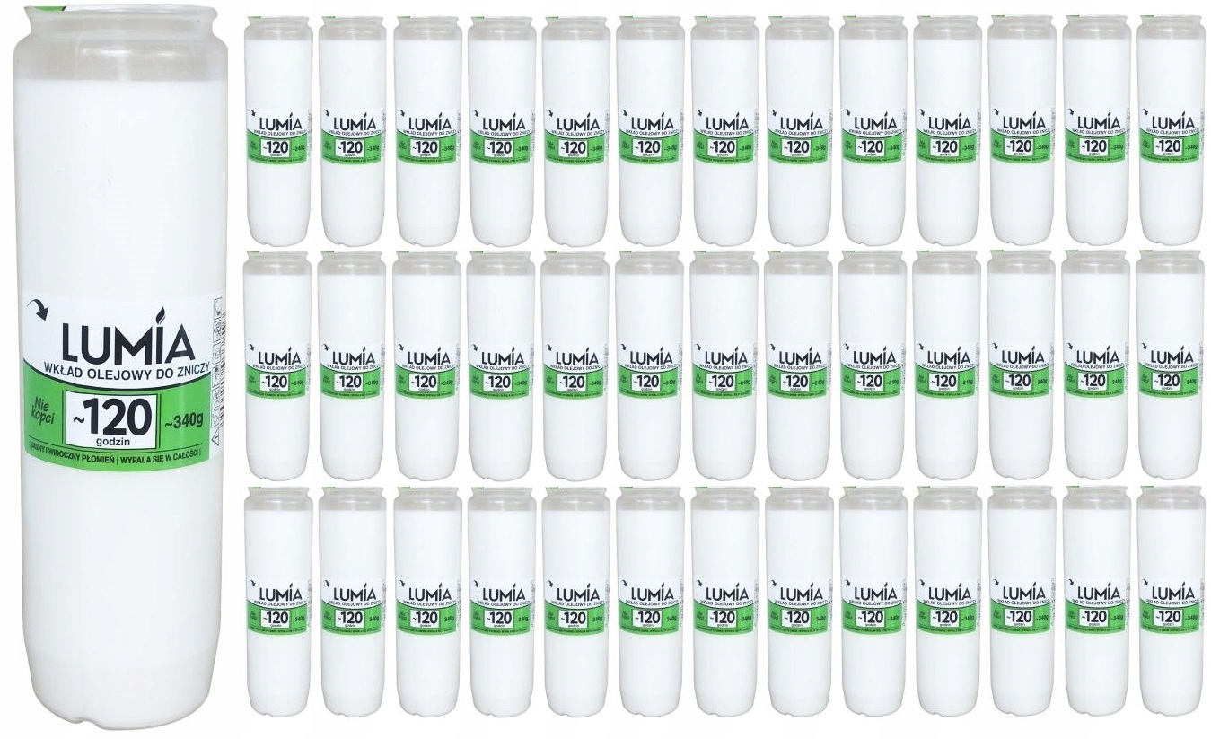 40x WKŁAD OLEJOWY do zniczy LUMIA 120 godzin=5 dni