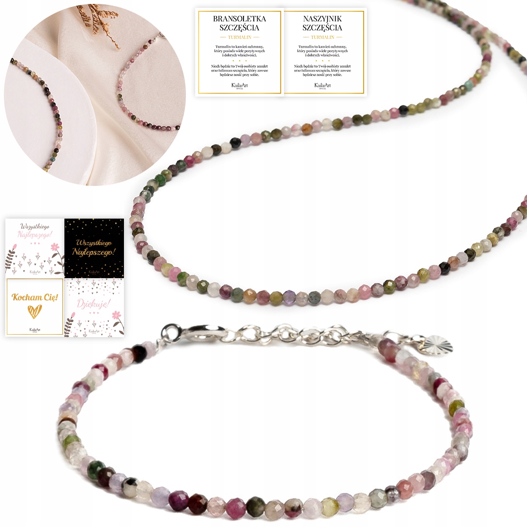 Řetízek Náramek Turmalín Barevný 2 mm Drobné Drahé Kameny