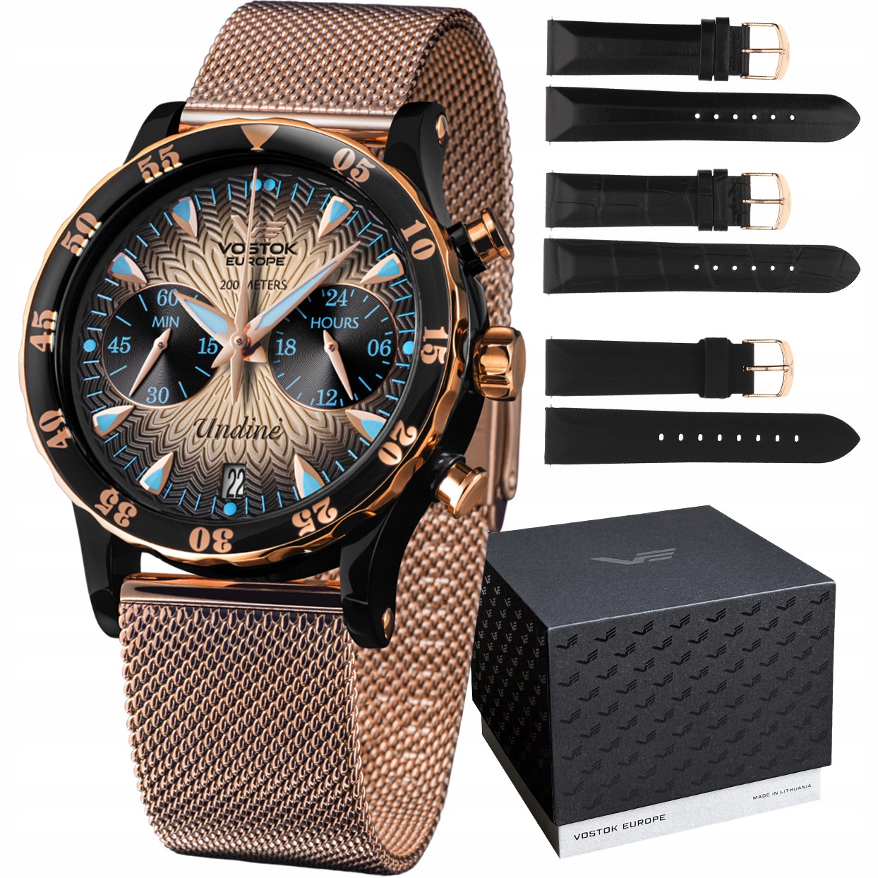 Dámské hodinky Vostok Europe VK64-515E627B růžové zlato