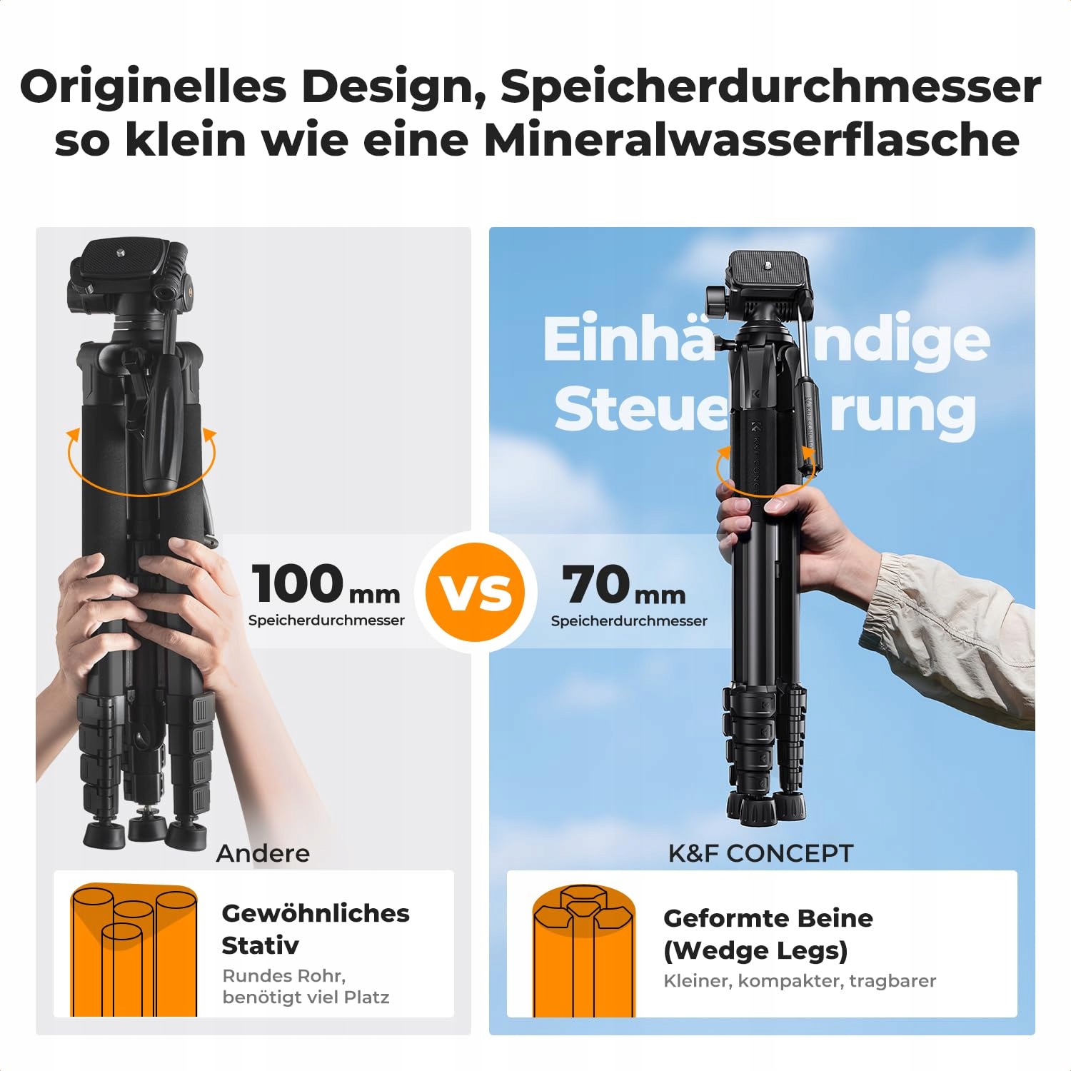 K&F CONCEPT Lekki Statyw 190cm Do Aparatów i Smartfonów Z Torbą — miniatura 2