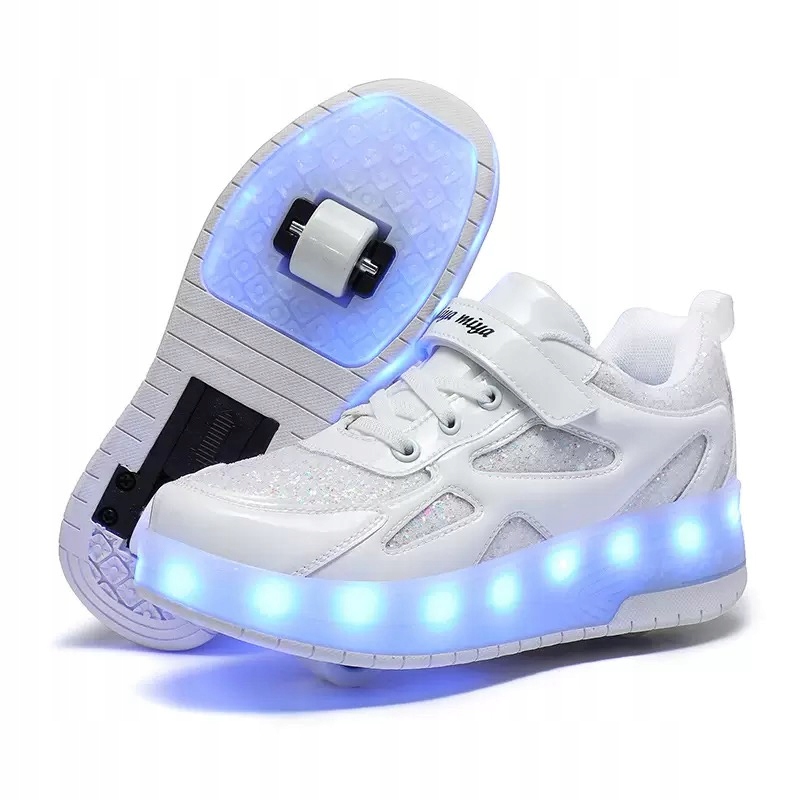 NOWY DZIECIĘCE SWIECACE BUTOROLKI BUTY Z ROLKAMI LED ROLKI WROTKI R.28-40