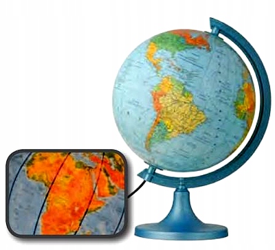 GLOBUS POLITYCZNO-FIZYCZNY PODŚWIETLANY 25 CM