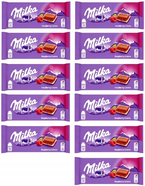 Levně 11x 100g Milka Malinový krém čokoláda půlka kartonu
