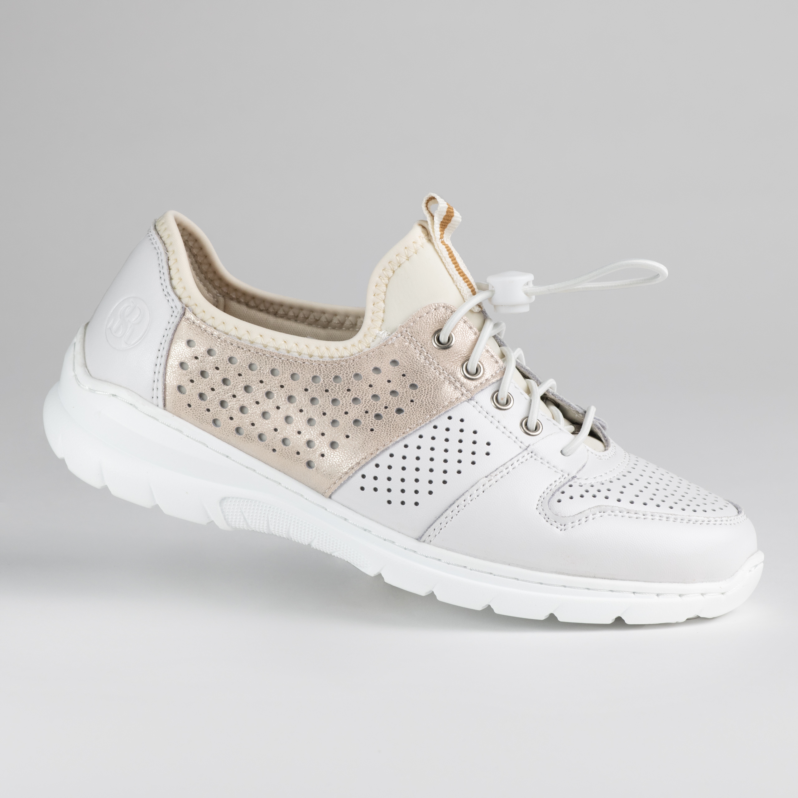 Dámské polobotky kožené boty Santorio LSK-601 bílé ažurové lehké pohodlné 41