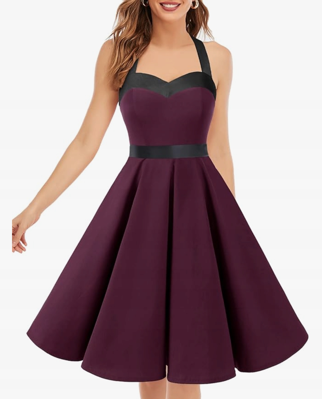 Dresstells Šaty 50s Vintage Retro Koktejlová XXL Elegantní Bordó