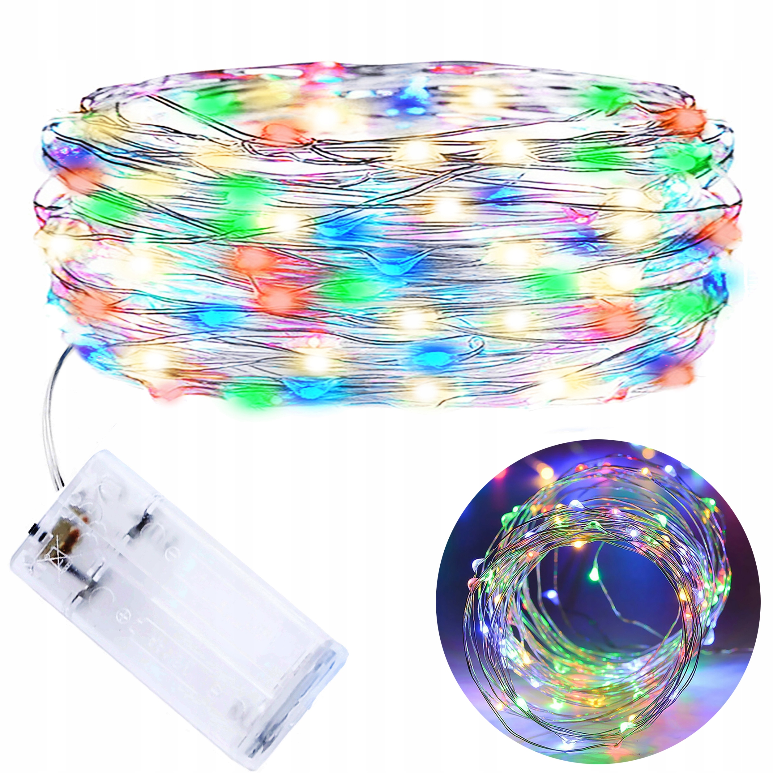 

Lampki Na Choinkę Kolorowe 20 Led Drucik Światełka