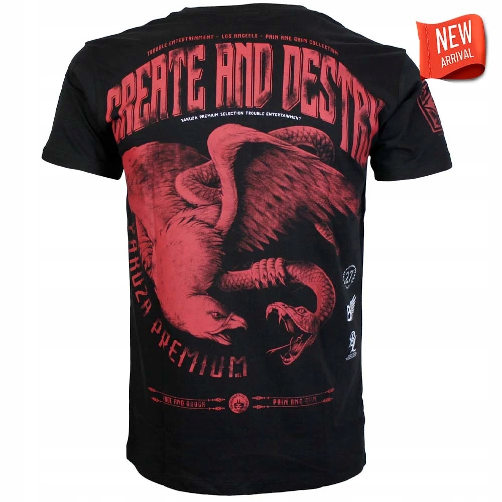 Tričko Yakuza Premium 3905 černé Create and Destroy, Pain and Gain La