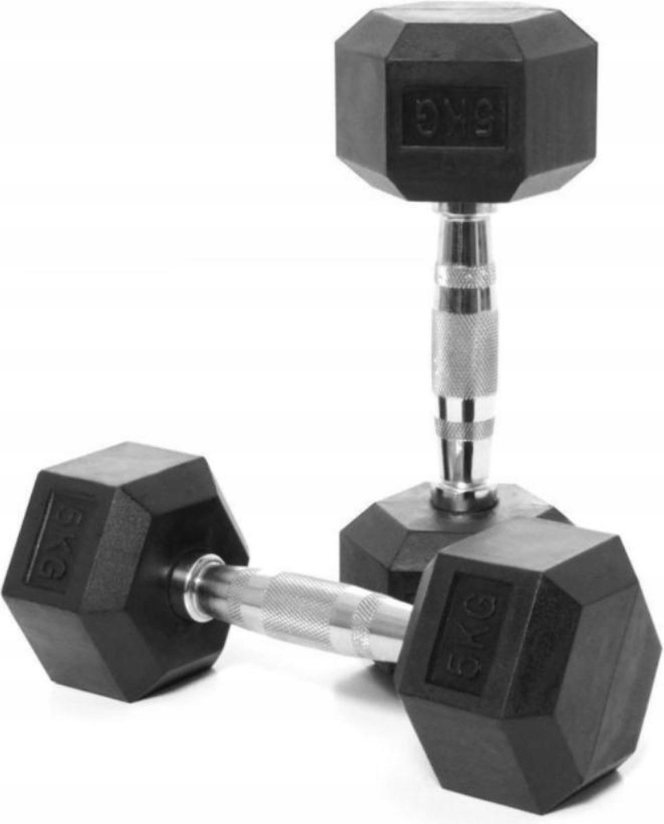 

Hantle Dumbbell Ciężarki Powlekane Gumą 5 Kg x 2