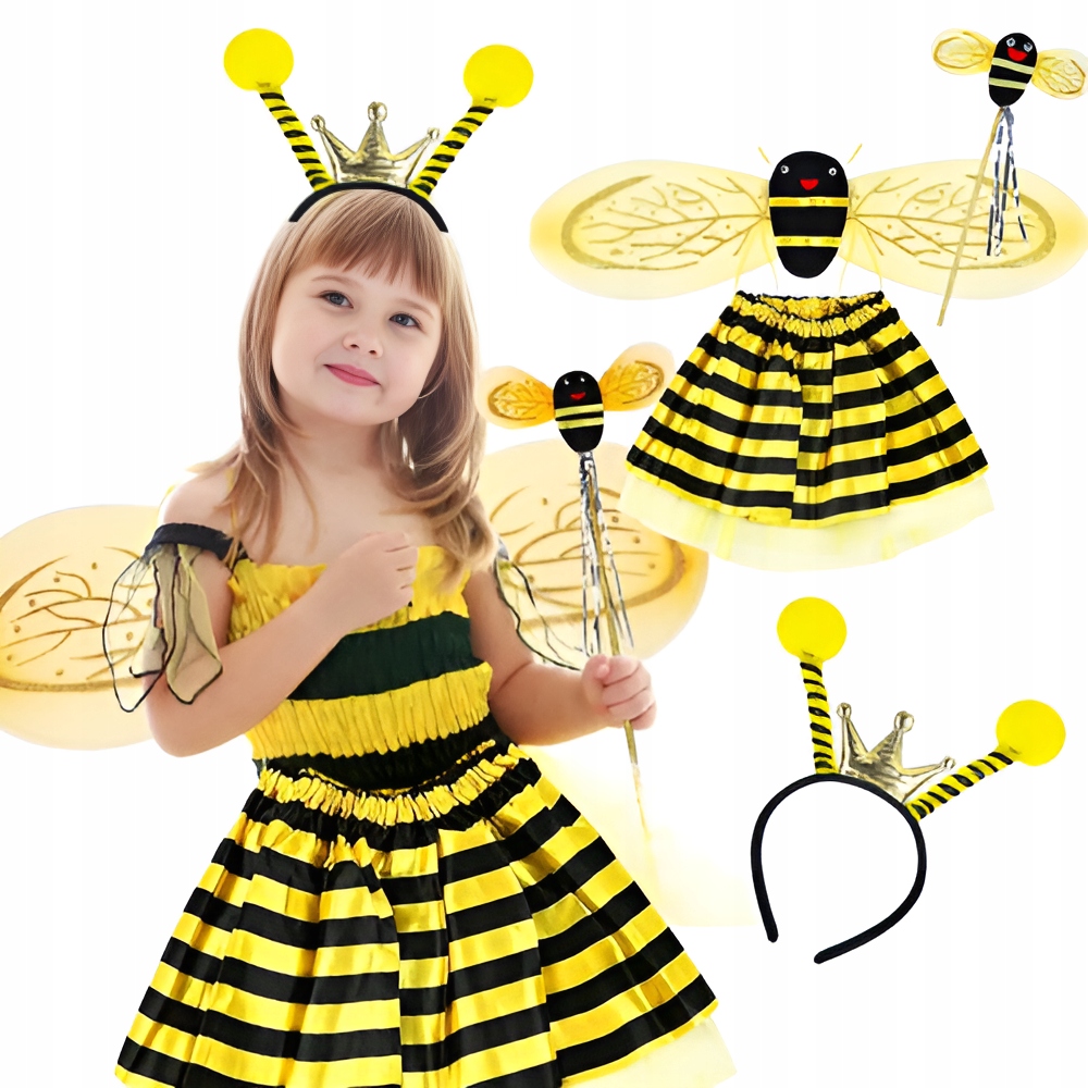 Костюм пчелы мая Крылья пчелы юбка повязка костюм нарядное платье