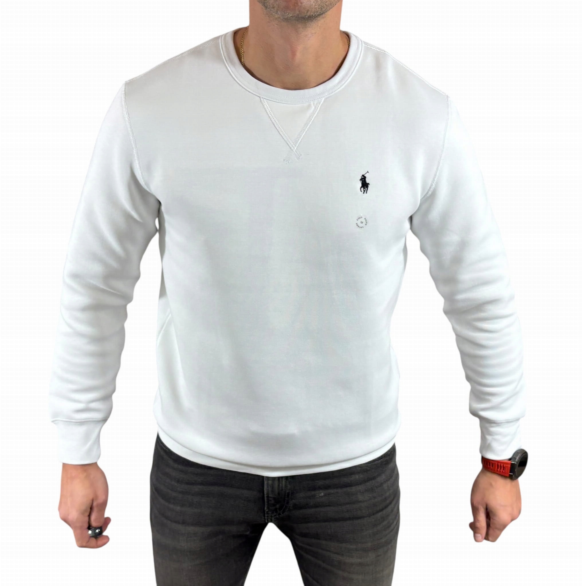 Mikina Ralph Lauren klasická s malým logem 710735064010 bílá XL